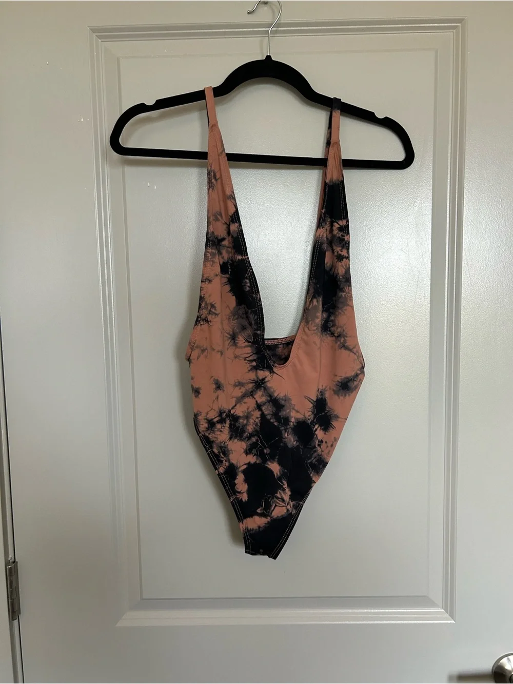 Dippin' Daisy's Pink Peach and Black Tie-Dye One-Piece Swimsuit